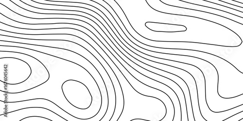 White luxury topographic lines map background with abstract contour curves, modern technology wave design, seamless geography grid vector illustration