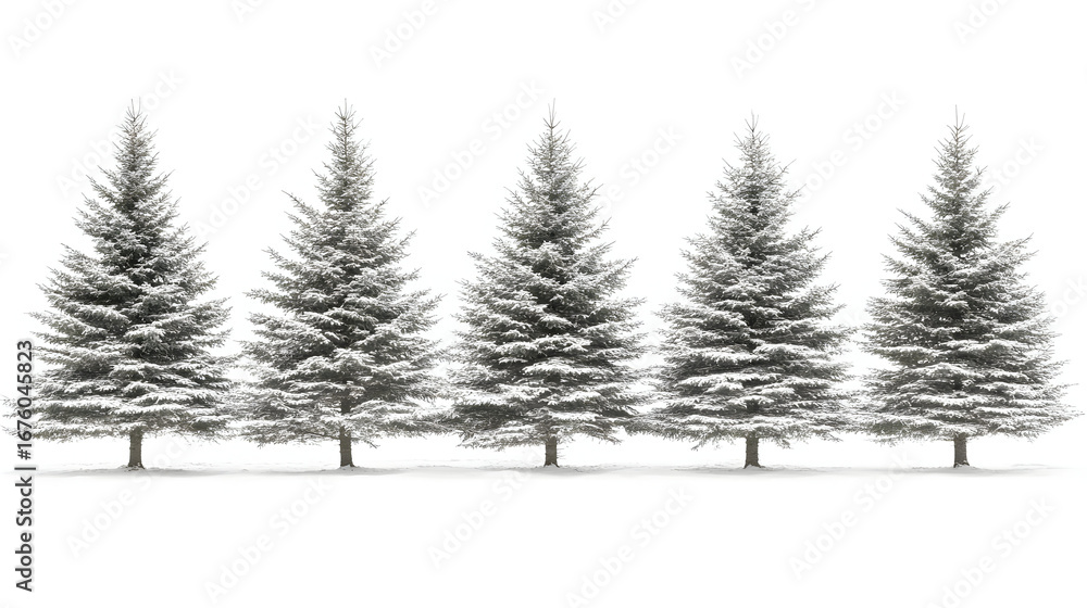 Fototapeta premium Snowy Evergreens Winter Tree Photo