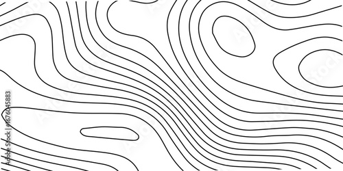 White luxury topographic lines map background with abstract contour curves, modern technology wave design, seamless geography grid vector illustration