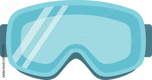Sky blue ski goggles reflective lens winter sport eyewear snowboarding protection vector