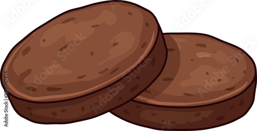 Rich chocolate rounds dessert sweet treat vector