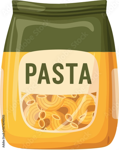 Italian pasta packaging design realistic food grocery product advertisement vector
