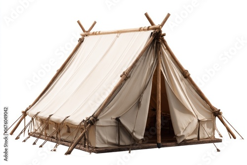 Simple, rustic, canvas tent