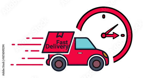 Fast Delivery Service Speedy, Reliable, and Efficient Vector Illustration