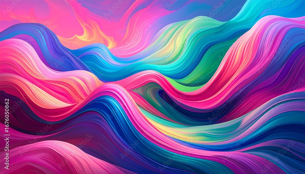 Obraz premium Abstract colorful wavy lines
