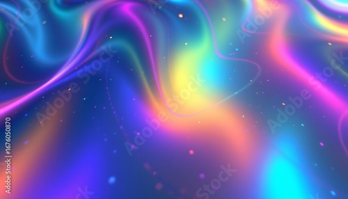 a vibrant, psychedelic swirl of colors that resemble a cosmic or aurora effect