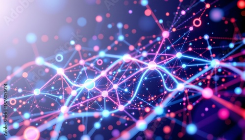 an abstract visual with vibrant colors that resemble a digital or neural network.