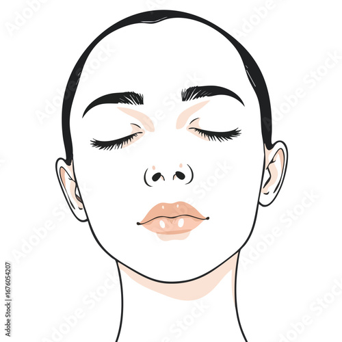 A tranquil portrait of a person with vitiligo
