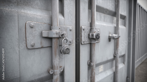 Wallpaper Mural close-up of weathered container doors with locking mechanism texture detail illustration concept scene visual for commercial design use high detail quality stock image illustration concept scene visua Torontodigital.ca