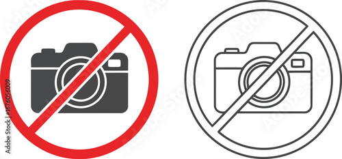 No photo sign camera icon forbidden photography symbol vector graphic vector