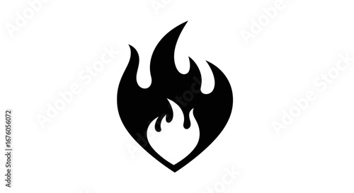 Stylized Black Flame Icon with Distinctive Flickering Shape.