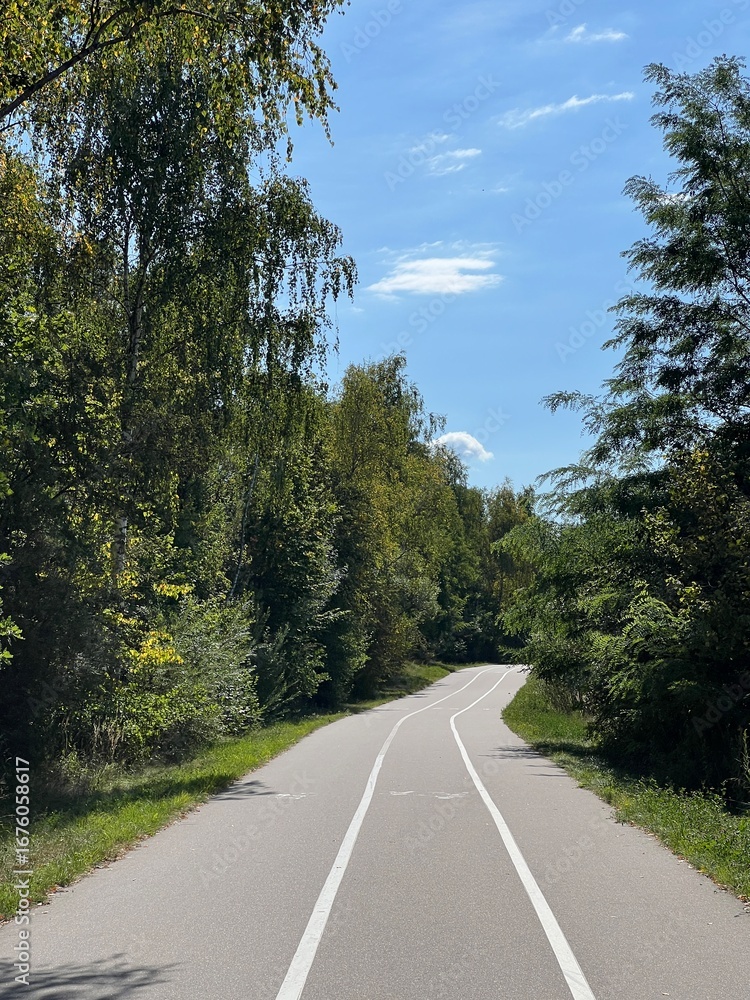 Fototapeta premium Nowy Sącz ścieżką rowerowa.