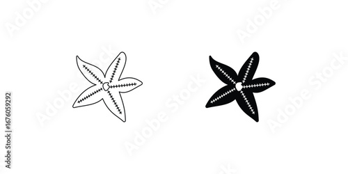 Starfish  set icon with white background vector stock illustration