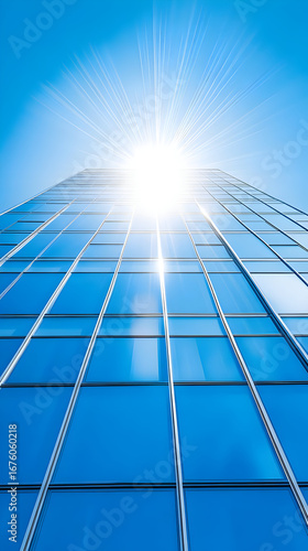 Wallpaper Mural Sunlit Glass Tower - Modern Building Illustration Torontodigital.ca