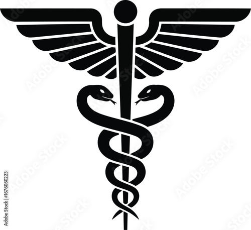 Caduceus medical symbol staff of asclepius healthcare symbol icon healthcare medicine health care vector