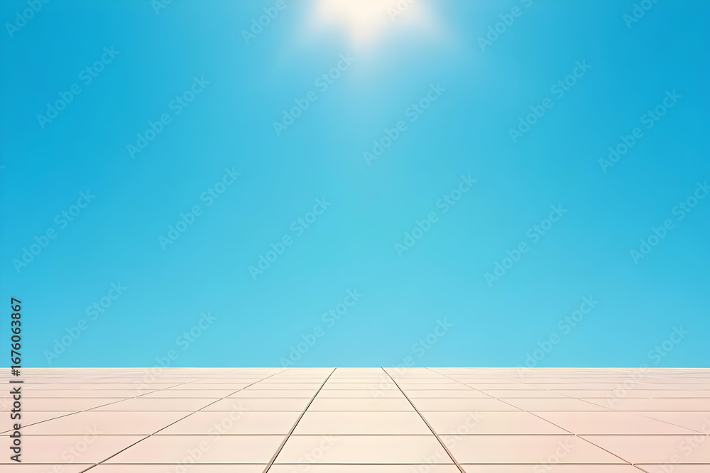 Fototapeta premium Bright Sky Minimalist Background Illustration