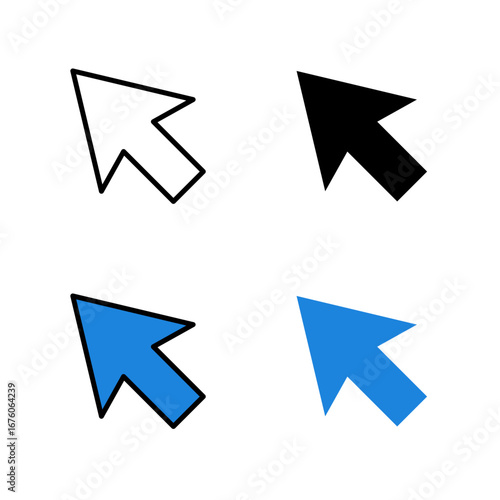 Free Download Mouse Pointer icon . in stroke, black and colored vectors collection isolated on white background. - GFXLoad
