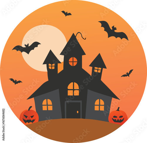A silhouette of  Halloween themed design.