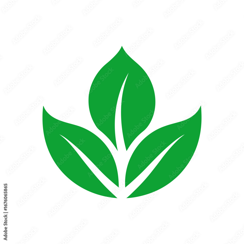 Naklejka premium Eco green leaf logo icons pack minimal design collection clean vector style isolated on white background
