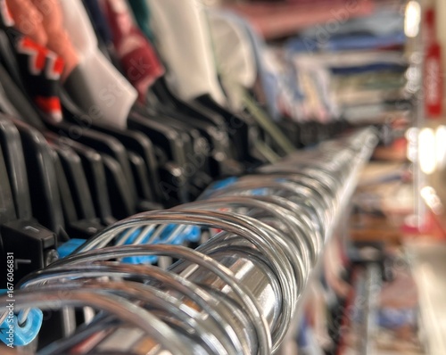 Clothes in your favorite store ready for you to buy and wear, Clothes on a hanger, in a store with white light