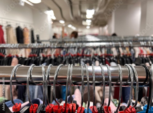 Clothes in your favorite store ready for you to buy and wear, Clothes on a hanger, in a store with white light