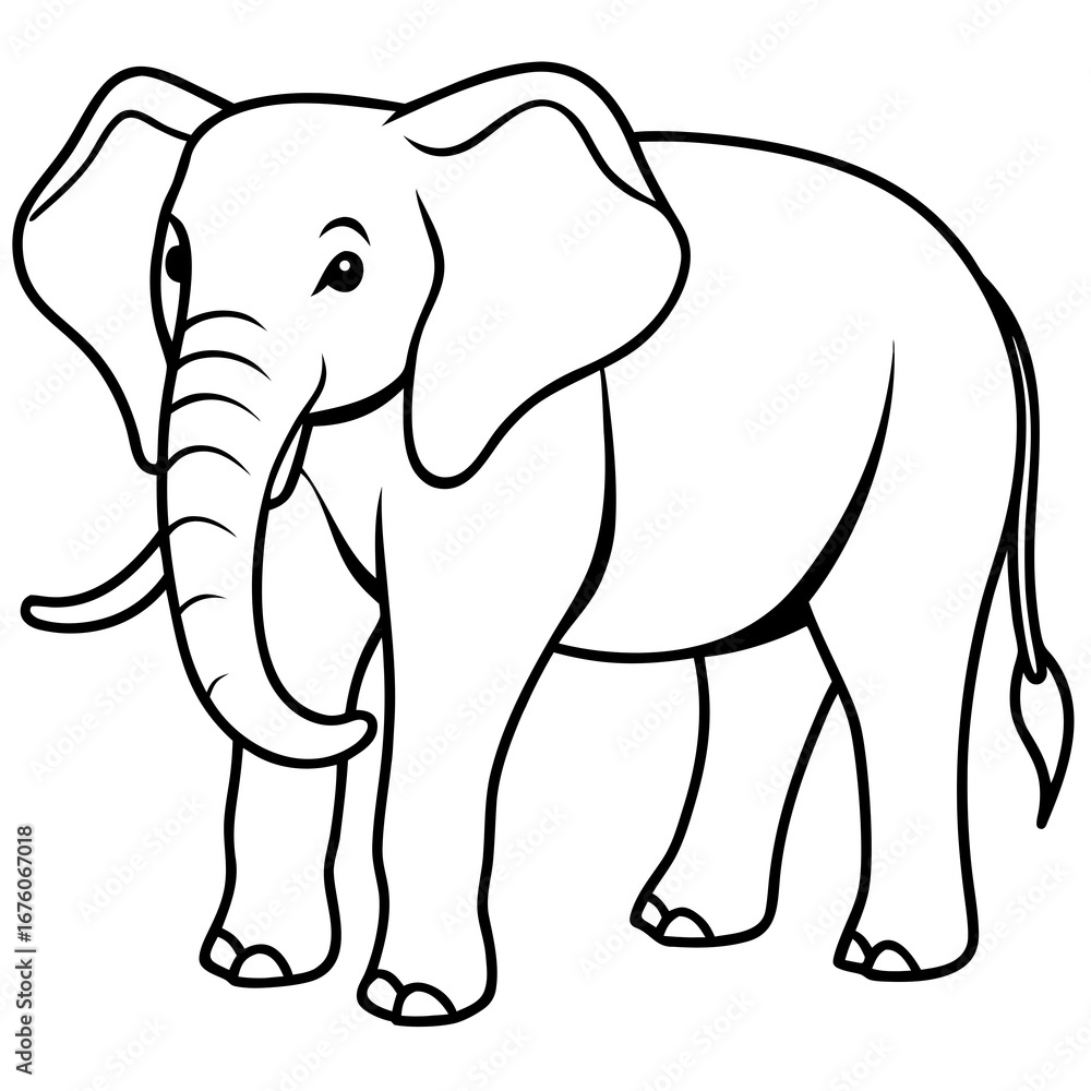 Fototapeta premium Elephant cartoon isolated on white