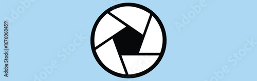 Camera lens illustration sign collection. diaphragm petals symbol or logo