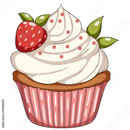 cupcake with strawberry