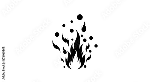 Abstract Black and White Fire Design.