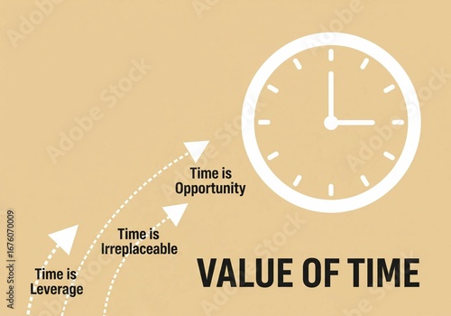 The value of time highlights leverage, opportunity, and success, symbolizing productivity, irreplaceable moments, and effective time management.