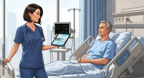 Advanced healthcare services showcasing nurse and senior patient interaction