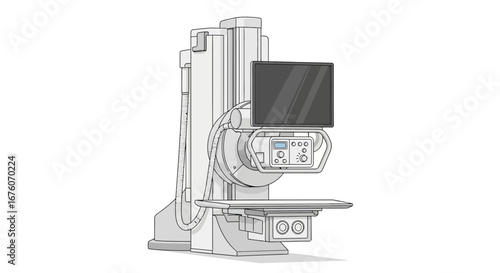 An Illustration of a Modern X-Ray Machine Designed for Medical Imaging