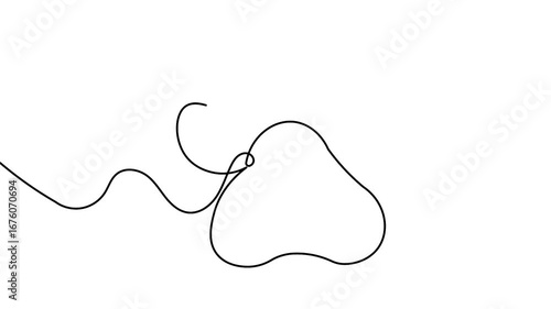 Dog paw continuous one line drawing minimalist style outline 4k animation video