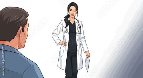 Consultation with a friendly doctor, medical professional explaining diagnosis