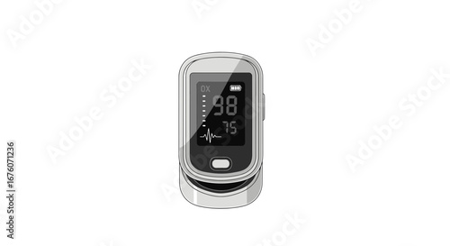 Depiction of a modern digital pulse oximeter for health monitoring