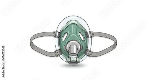 Oxygen face mask vector illustration for emergency or medical purposes