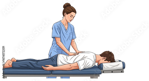 Skilled Physical Therapist Giving Professional Massage to Relaxed Patient