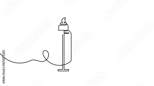 Toothbrush with paste continuous single line drawing minimal 4k animation video