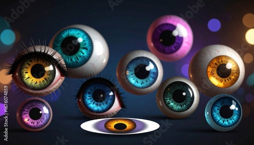 Obraz na płótnie Augen in allen Farben