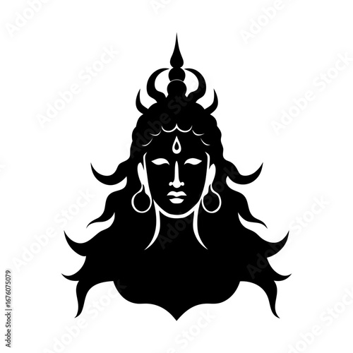  god shiva head vector art transparent background