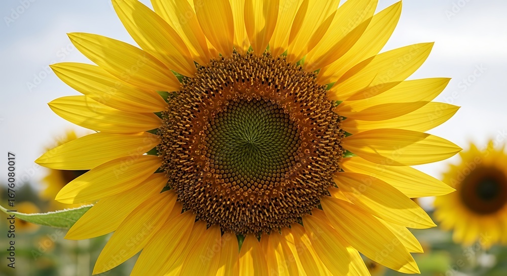 Obraz premium Radiant Sunflower Bloom in Summer Field.