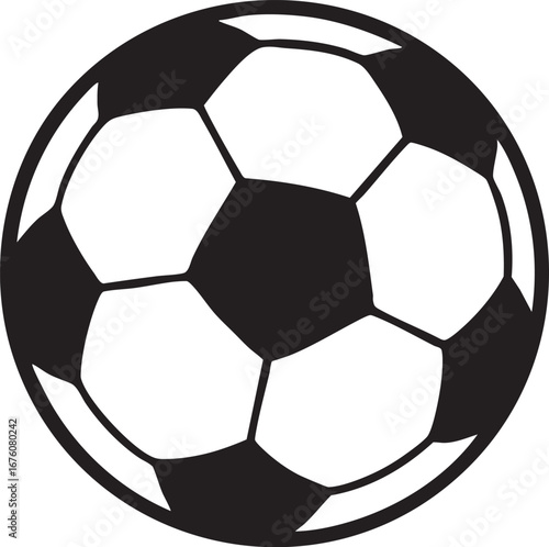 Classic black and white soccer ball vector illustration traditional sports icon design for football game and athletic themes