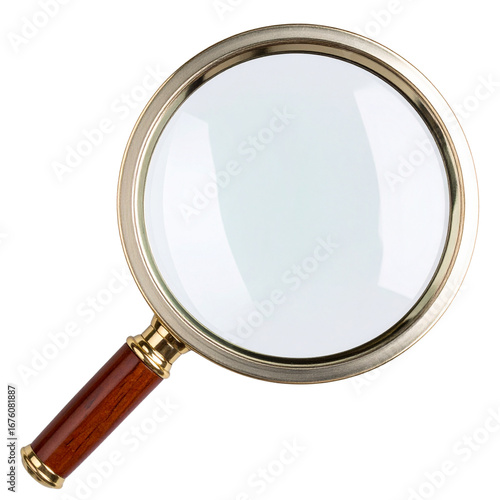 Magnifying Glass with Wooden Handle and Glossy Lens,