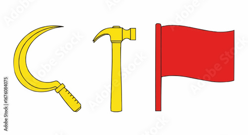 Hammer, Sickle, and Red Flag