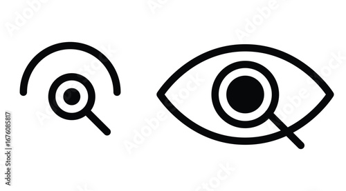 Eye icon in line set. Eyesight symbol vector for apps or website vector eps10.