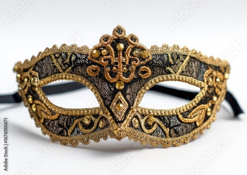 Ornate gold and black masquerade mask