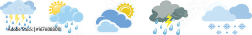weather icon set.Weather icon in line style, Weather isolated on white background. Clouds logo and sign, vector illustration. Simple modern design.the weather is beautiful.simple clouds icon.