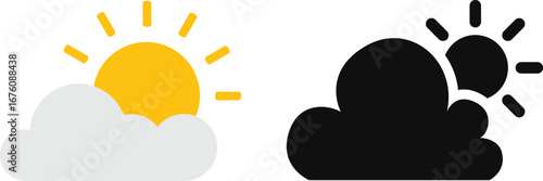 weather icon set.Weather icon in line style, Weather isolated on white background. Clouds logo and sign, vector illustration. Simple modern design.the weather is beautiful.simple clouds icon.