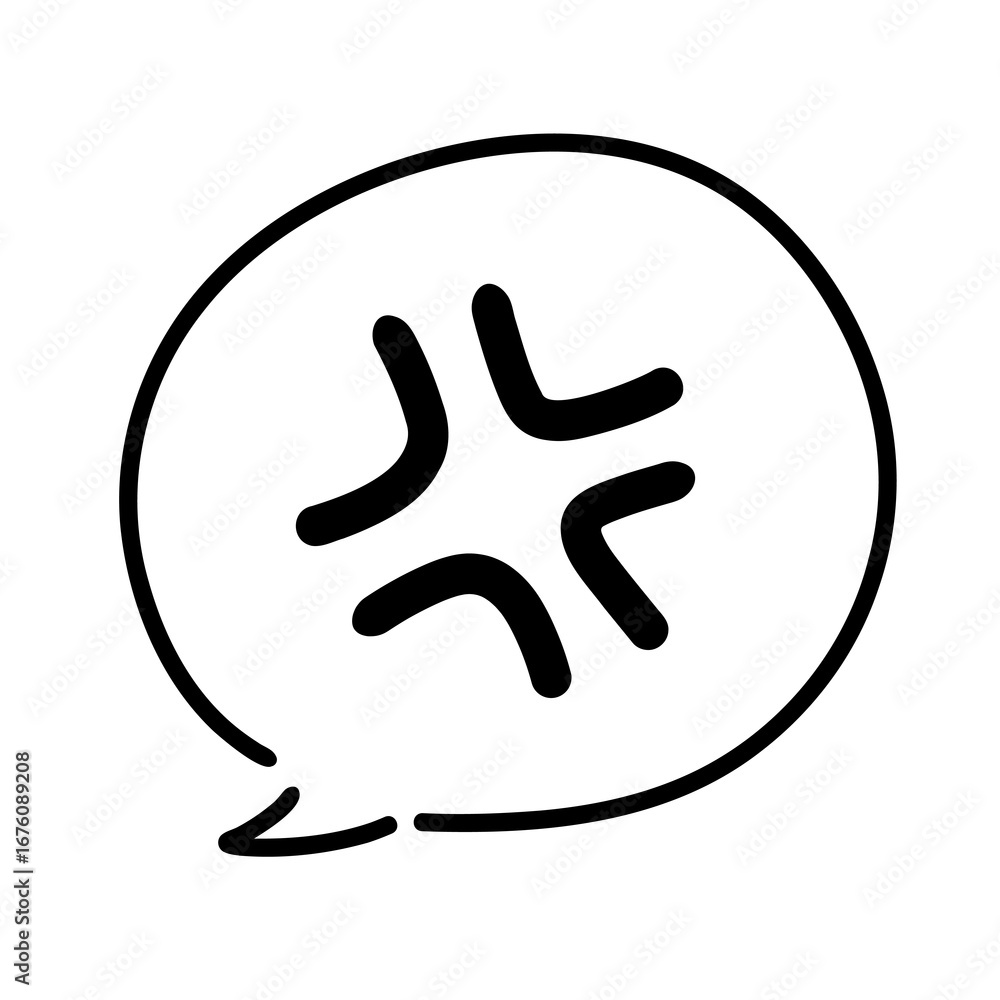 Obraz premium 怒りマークの漫符 吹き出し アイコン