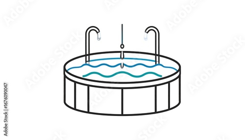 Diagram of a hot tub filling